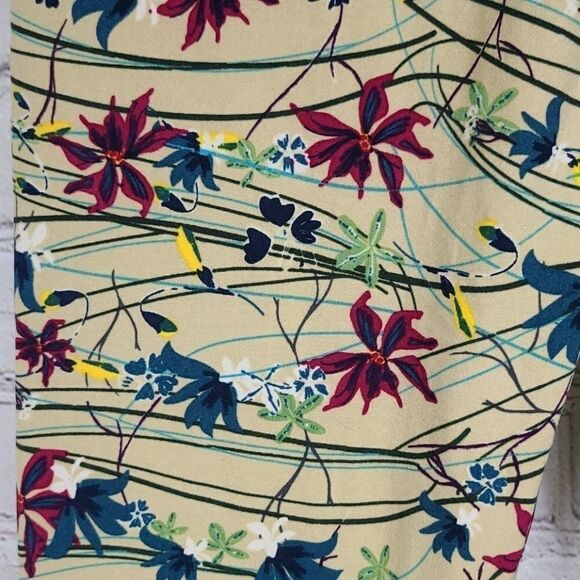LuLaRoe One Size (2-10) So Soft Legging Tan Floral - Picture 4 of 8